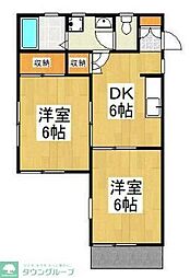 アメニティー・タシロ 2DKの間取図画像