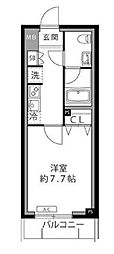 LOC'SIKUTA 1Kの間取図画像