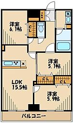ジュールミエール 2SLDKの間取図画像