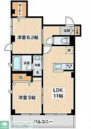 ダイワフラット 2LDKの間取図画像