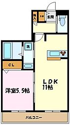 ストラーダ枡形 1LDKの間取図画像