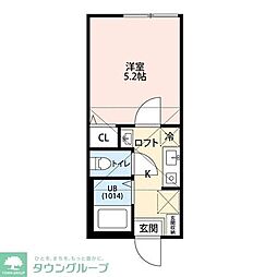 川崎市多摩区生田6丁目アパート 1Kの間取図画像