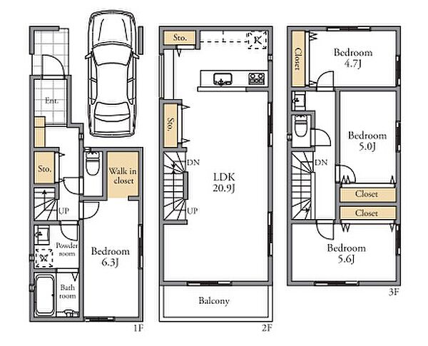 家族が集う開放的な2階リビング！ウォークインクローゼット等、全室収納付きのゆとりある住まい