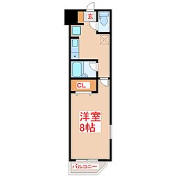 ピースフル原良 1Kの間取図画像