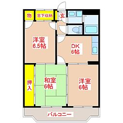 カーサ・デ・エクラン 3階3DKの間取り