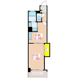 ソレイユ上之園 3階1DKの間取り
