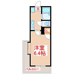 ロイヤルメゾン城西 1Kの間取図画像