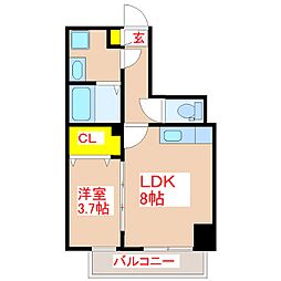 RAISEGARDEN 1LDKの間取図画像