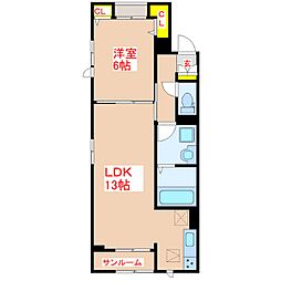 ルジャルダン2 1LDKの間取図画像