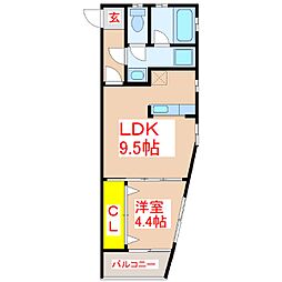 ノイベルグ・MS 1LDKの間取図画像