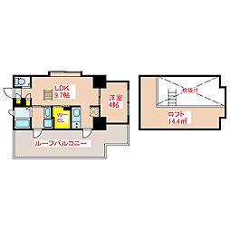 LANDMARK城西本通 1LDKの間取図画像