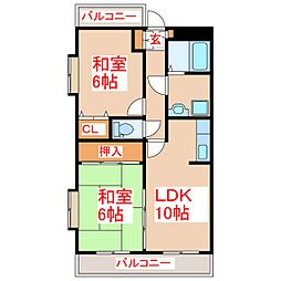 サンハイム春山 2LDKの間取図画像