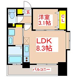 CENTRALHILLS 1LDKの間取図画像