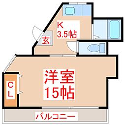 コーポ薬師堂 1Kの間取図画像