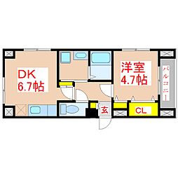 ソレイユ.N 1DKの間取図画像