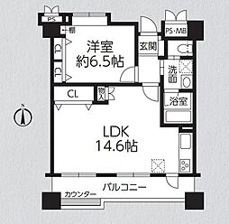 レクセル海老名 1LDKの間取り
