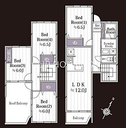 白金山団地8号棟 4LDKの間取図画像