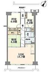 メイツ相模大野 3LDKの間取図画像