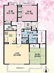 エステ・ヴィラ森の里7号棟 3LDKの間取図画像
