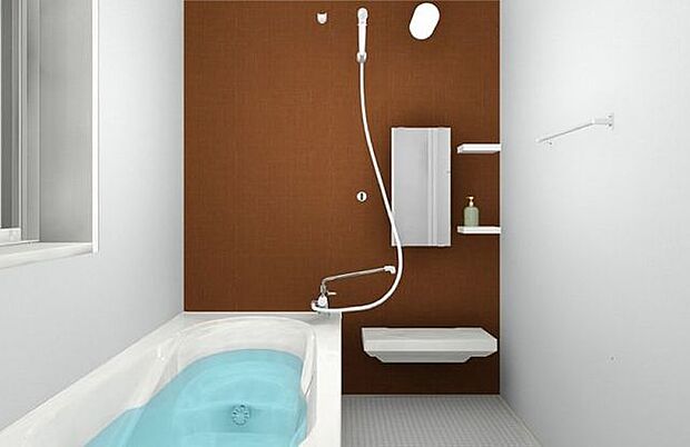 浴室は、バリアフリー設計で半身浴もできるFRP製バスタブを採用。