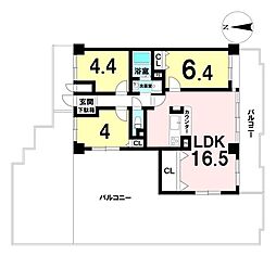 セザール第2細畑 3LDKの間取図画像