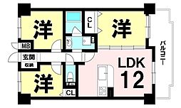 セザール第2細畑 3LDKの間取図画像