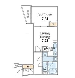JR山手線 目黒駅 徒歩11分の賃貸マンション 1階1LDKの間取り