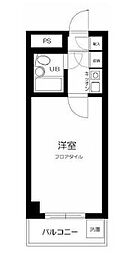 東京メトロ東西線 高田馬場駅 徒歩4分の賃貸マンション 2階1Kの間取り