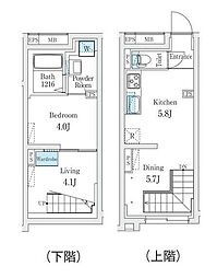 小田急小田原線 代々木上原駅 徒歩10分の賃貸マンション 1階1LDKの間取り