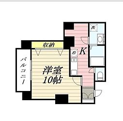 都営大江戸線 大門駅 徒歩3分の賃貸マンション 9階1Kの間取り