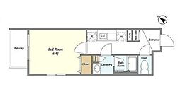 小田急小田原線 南新宿駅 徒歩5分の賃貸マンション 1階1Kの間取り