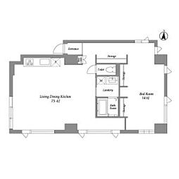 JR山手線 品川駅 徒歩9分の賃貸マンション 7階1LDKの間取り