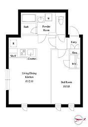 東京メトロ銀座線 外苑前駅 徒歩7分の賃貸マンション 4階1LDKの間取り