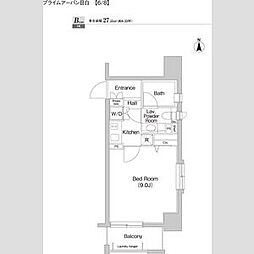 JR山手線 目白駅 徒歩9分の賃貸マンション 7階1Kの間取り