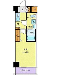 都営大江戸線 落合南長崎駅 徒歩1分の賃貸マンション 2階1Kの間取り