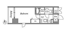 都営大江戸線 東新宿駅 徒歩8分の賃貸マンション 4階1Kの間取り