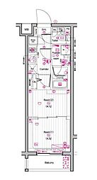 東京メトロ東西線 落合駅 徒歩9分の賃貸マンション 2階2Kの間取り