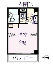 東京メトロ副都心線 雑司が谷駅 徒歩3分の賃貸マンション 5階ワンルームの間取り