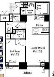 都営大江戸線 落合南長崎駅 徒歩7分の賃貸マンション 3階1LDKの間取り