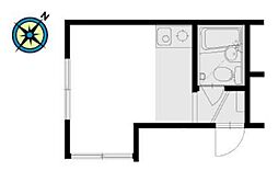 東京メトロ東西線 落合駅 徒歩2分の賃貸アパート 1階ワンルームの間取り