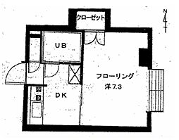 高田馬場リハイム 1Kの間取図画像