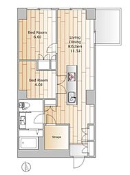 JR山手線 品川駅 徒歩5分の賃貸マンション 9階2SLDKの間取り
