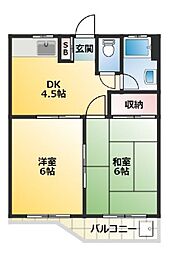 JR山手線 高田馬場駅 徒歩5分の賃貸マンション 1階2DKの間取り