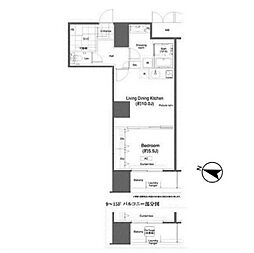 東京メトロ東西線 高田馬場駅 徒歩3分の賃貸マンション 11階1LDKの間取り