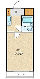 JR山手線 目白駅 徒歩4分の賃貸マンション 4階1Kの間取り