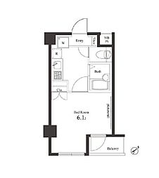 西武新宿線 下落合駅 徒歩7分の賃貸マンション 3階1Kの間取り
