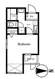 都営大江戸線 麻布十番駅 徒歩3分の賃貸マンション 1階1Kの間取り