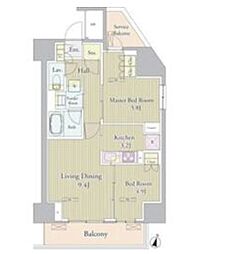西武新宿線 下落合駅 徒歩8分の賃貸マンション 4階1Kの間取り
