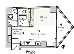 京王井の頭線 神泉駅 徒歩4分の賃貸マンション 6階ワンルームの間取り