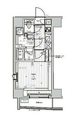 都営大江戸線 牛込柳町駅 徒歩5分の賃貸マンション 9階1Kの間取り